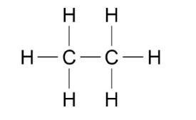 Stick diagram of C2H6
