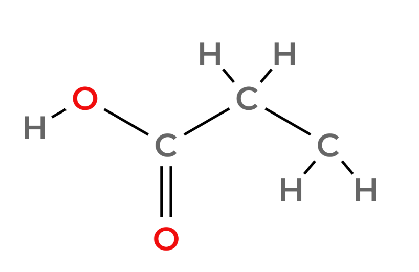 Propanoic Acid stick diagram