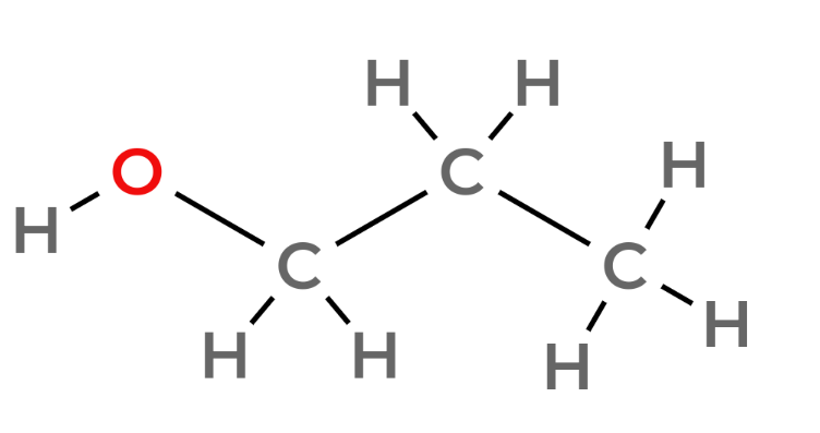 Propanol stick diagram